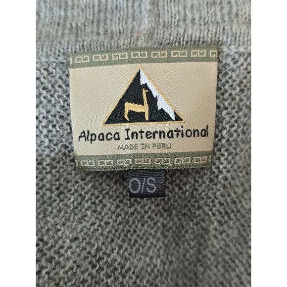 Alpaca International 100% Baby Alpaca Knit Women's Poncho Belted Sweater OSFM - Picture 4 of 5